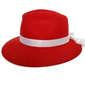 Vintage Lancaster 100% Wool Red Fedora Hat
